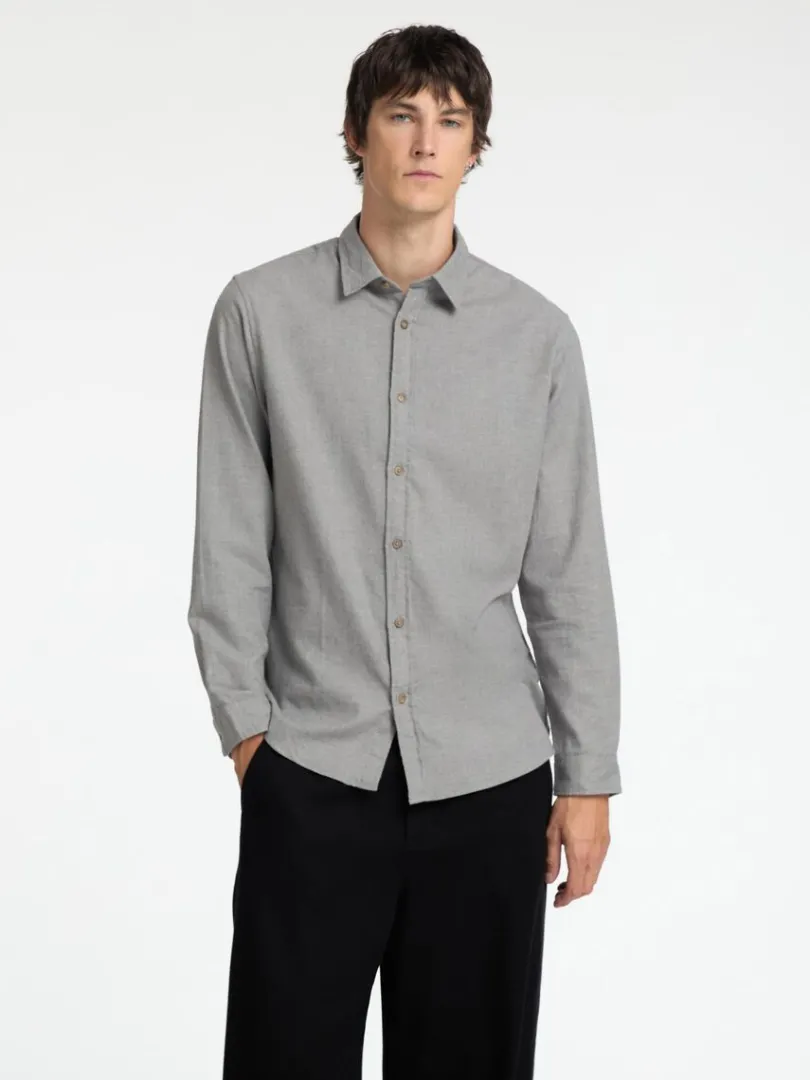 flannel_overshirt_0-5.webp Skjorter>SELECTED FLANNEL OVERSHIRT Grey