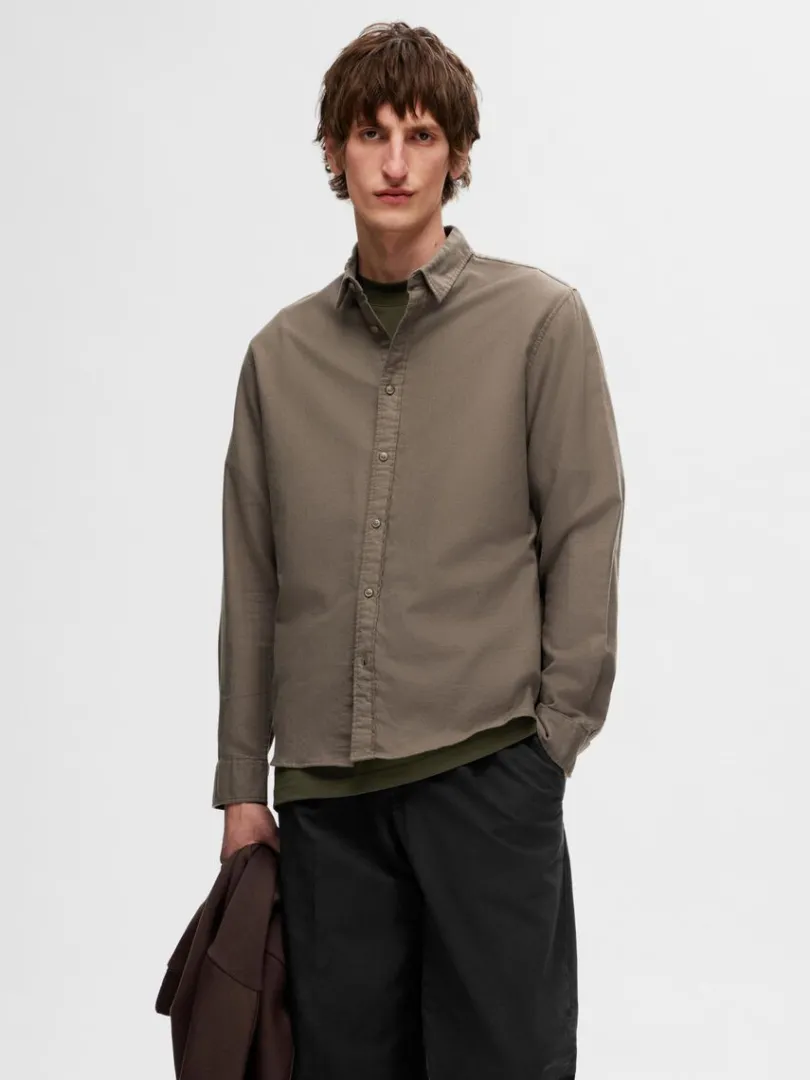 flannel_overshirt_0-7.webp Skjorter>SELECTED FLANNEL OVERSHIRT Brown