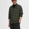Skjorter>SELECTED FLANNEL OVERSHIRT Green