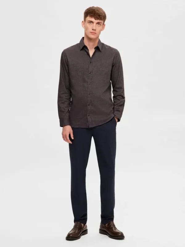 Skjorter>SELECTED FLANNEL OVERSHIRT Grey