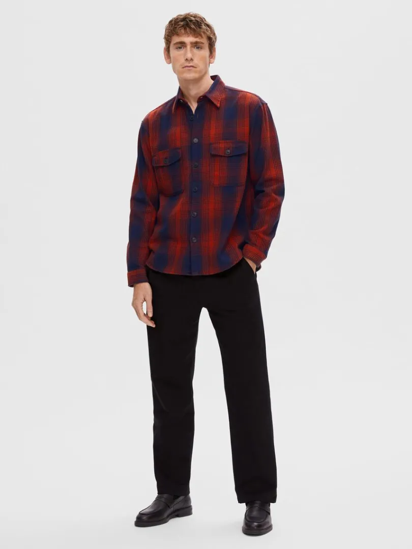 flannel_overshirt_1-13.webp Overtøj | Skjorter>SELECTED FLANNEL OVERSHIRT Coloured