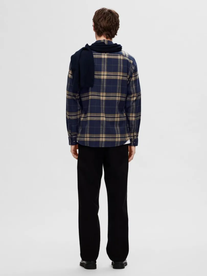 flannel_overshirt_1-6.webp Skjorter>SELECTED FLANNEL OVERSHIRT Blue