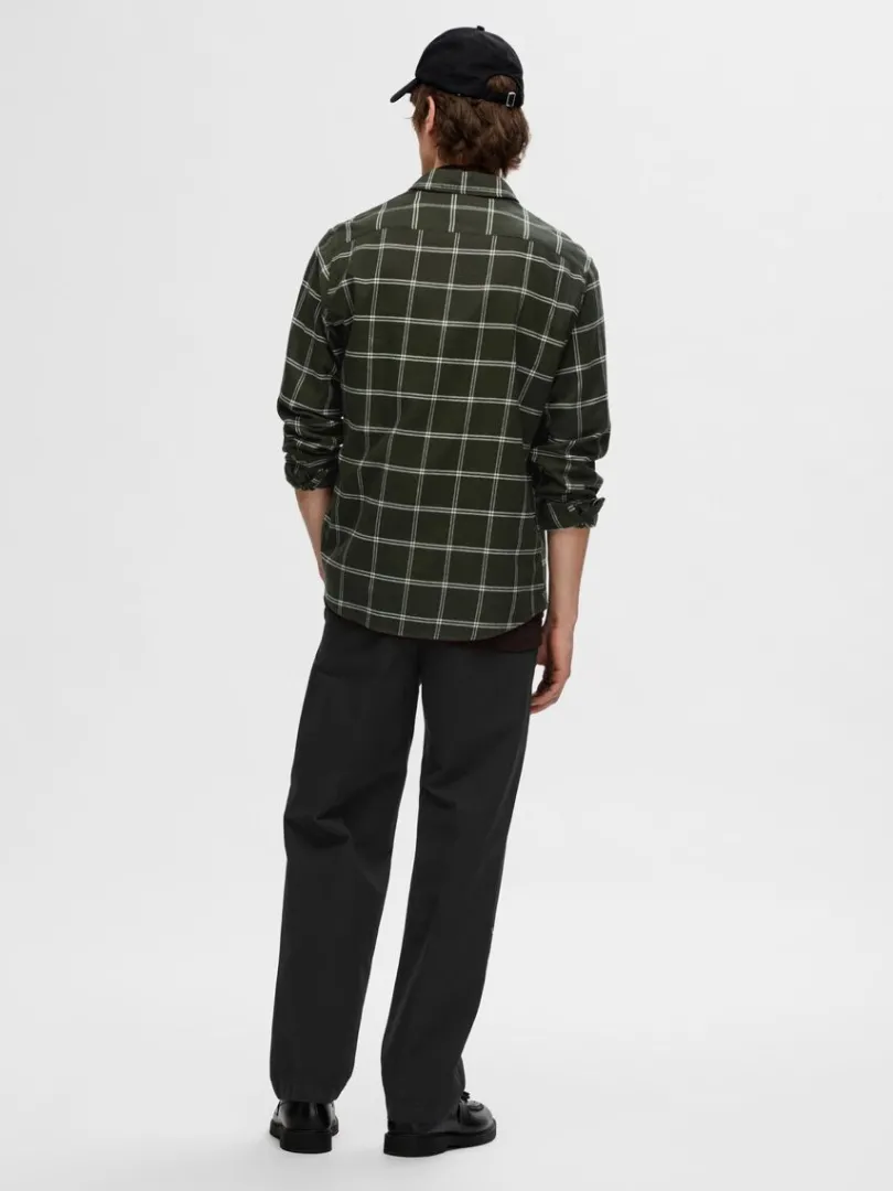 flannel_overshirt_1-9.webp Skjorter>SELECTED FLANNEL OVERSHIRT Green
