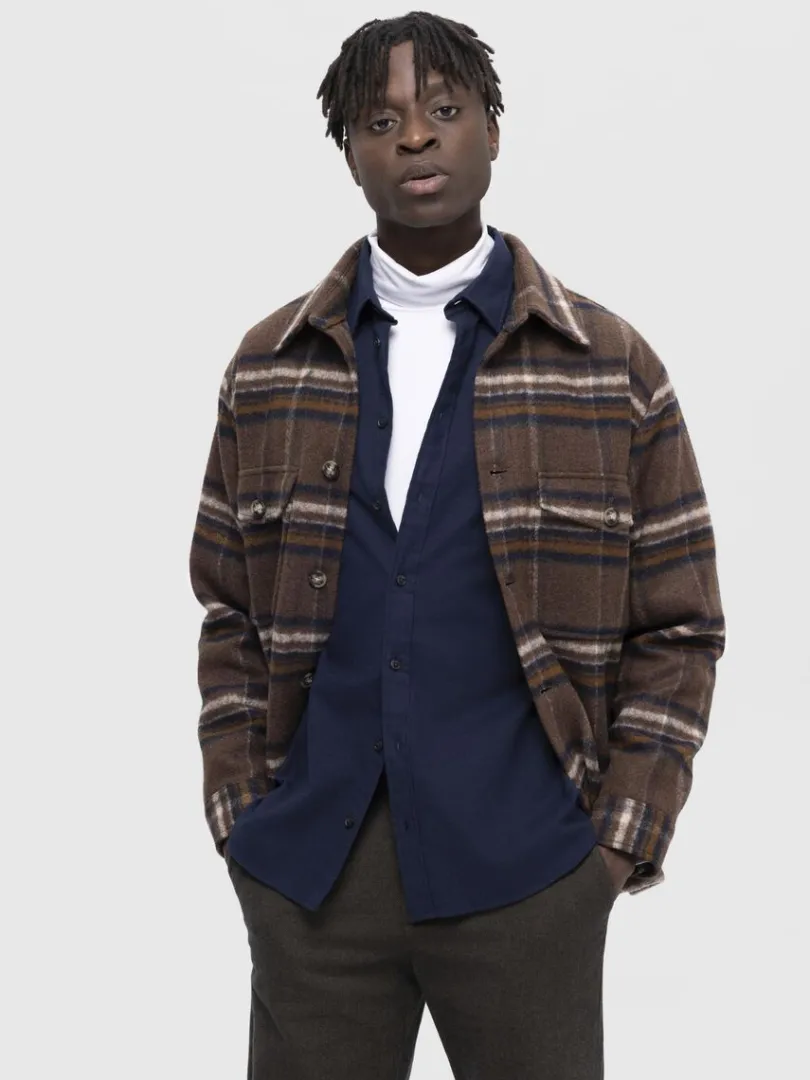 flannel_overshirt_2-2.webp Skjorter>SELECTED FLANNEL OVERSHIRT Blue
