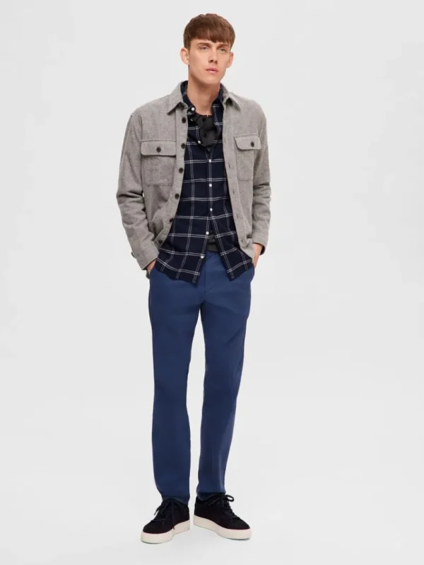 Skjorter>SELECTED FLANNEL OVERSHIRT Blue
