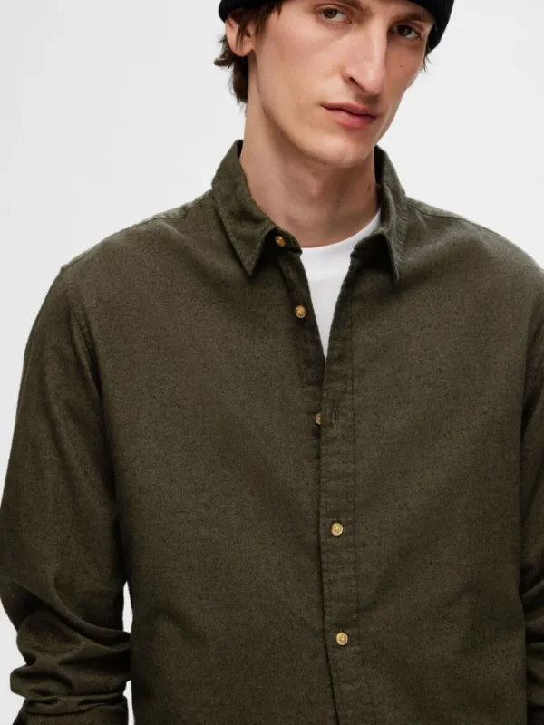 Skjorter>SELECTED FLANNEL OVERSHIRT Green