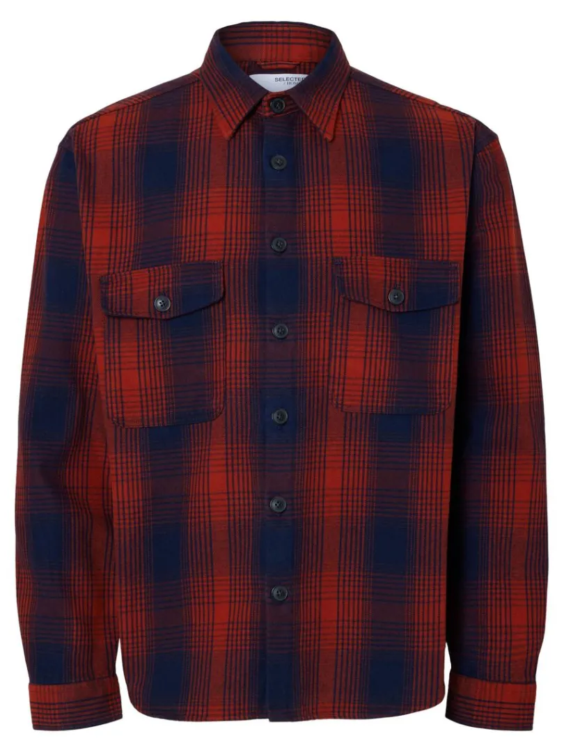 flannel_overshirt_3-13.webp Overtøj | Skjorter>SELECTED FLANNEL OVERSHIRT Coloured