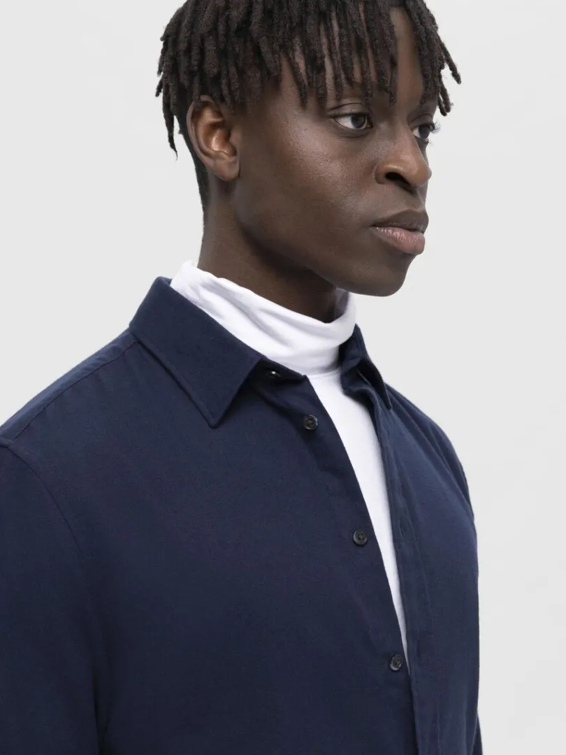 flannel_overshirt_4-2.webp Skjorter>SELECTED FLANNEL OVERSHIRT Blue