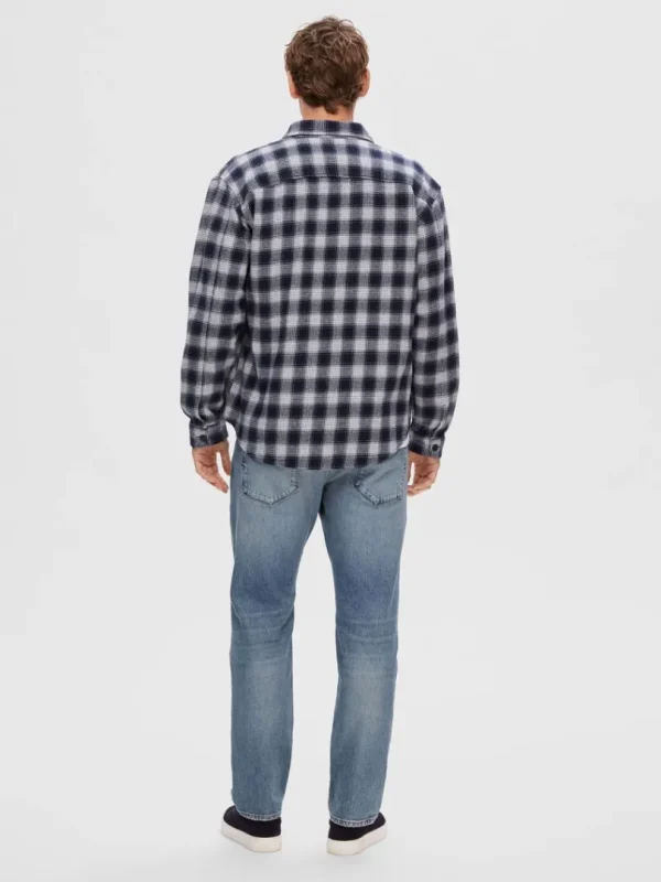 Overtøj | Skjorter>SELECTED FLANNEL OVERSHIRT Blue