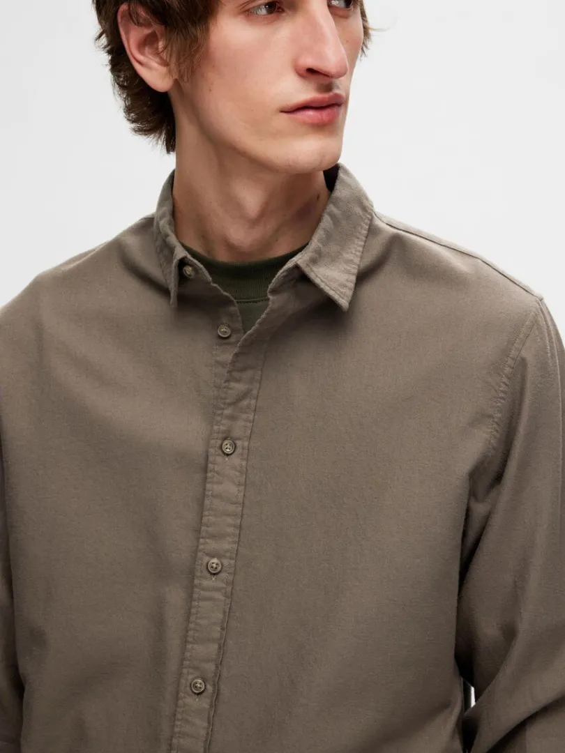 flannel_overshirt_5-6.webp Skjorter>SELECTED FLANNEL OVERSHIRT Brown