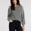 Strik>SELECTED FLÆSET PULLOVER Grey