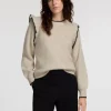 Strik>SELECTED FLÆSET PULLOVER Beige