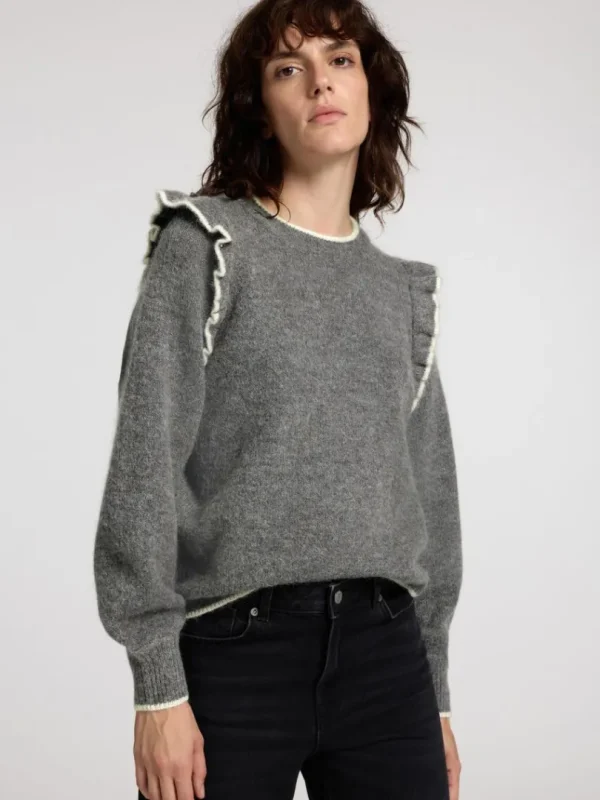Strik>SELECTED FLÆSET PULLOVER Grey