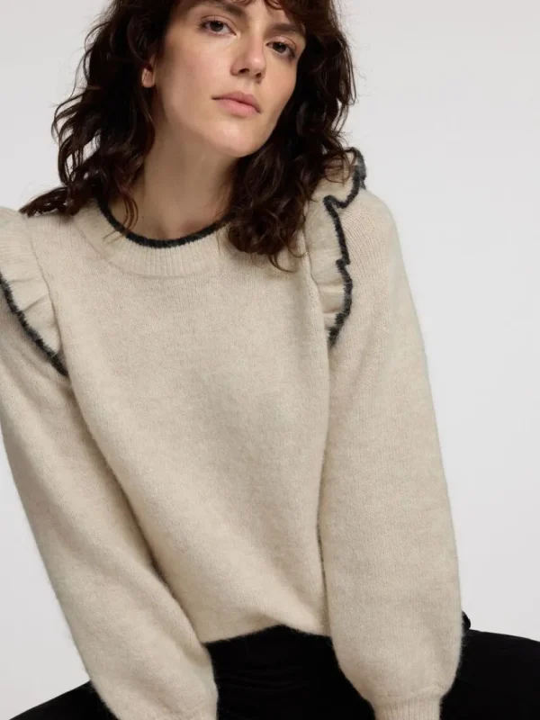 Strik>SELECTED FLÆSET PULLOVER Beige