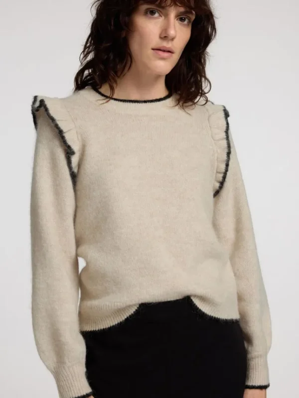 Strik>SELECTED FLÆSET PULLOVER Beige