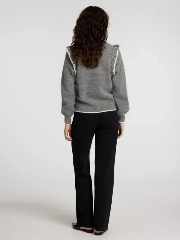 Strik>SELECTED FLÆSET PULLOVER Grey