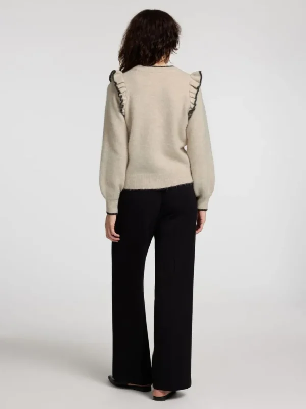 Strik>SELECTED FLÆSET PULLOVER Beige