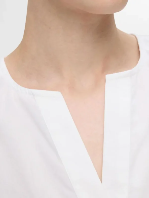Toppe Og Bluser>SELECTED FLÆSET TOP White