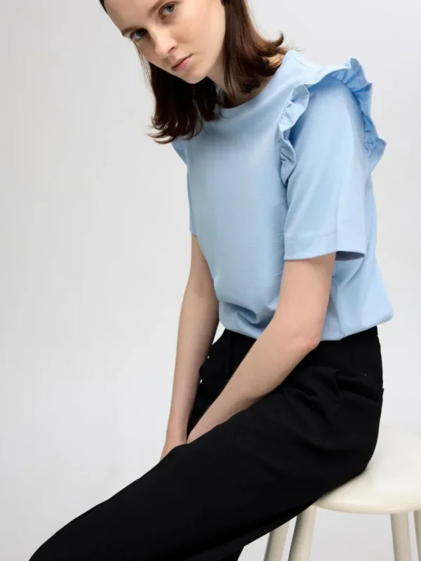 T-shirts>SELECTED FLÆSET T-SHIRT Blue
