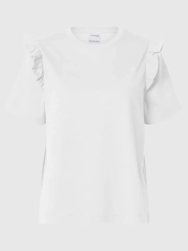 T-shirts>SELECTED FLÆSET T-SHIRT White