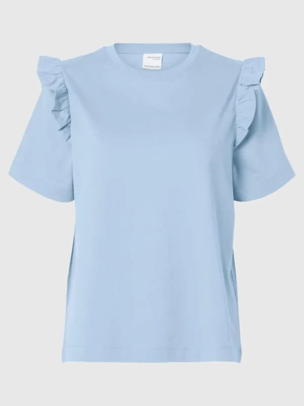 T-shirts>SELECTED FLÆSET T-SHIRT Blue