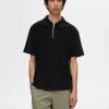 Poloer>SELECTED FROTTÉ POLO Black