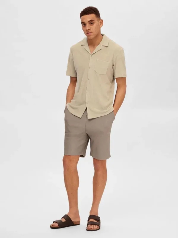 Skjorter>SELECTED FROTTÉ SKJORTE Beige