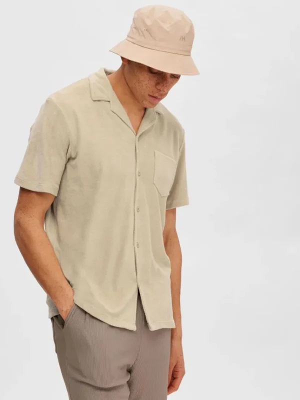 Skjorter>SELECTED FROTTÉ SKJORTE Beige