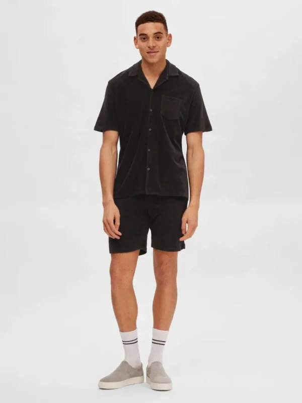 Skjorter>SELECTED FROTTÉ SKJORTE Black