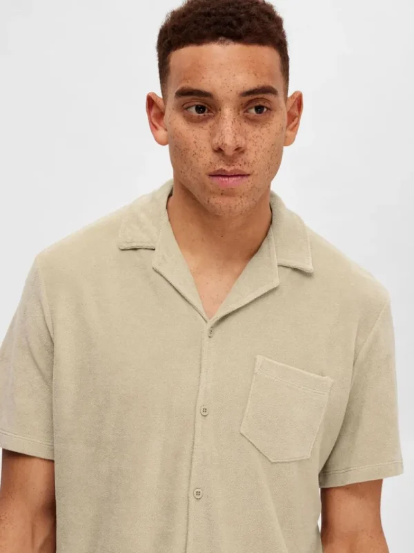 Skjorter>SELECTED FROTTÉ SKJORTE Beige