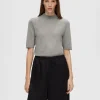 T-shirts | Toppe Og Bluser>SELECTED GLIMMER STRIKKET TOP Grey