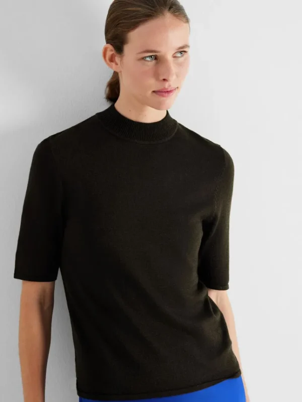 T-shirts | Toppe Og Bluser>SELECTED GLIMMER STRIKKET TOP Black