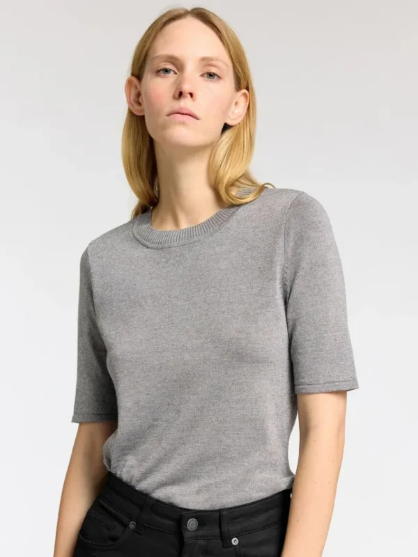 Toppe Og Bluser | Strik>SELECTED GLIMMER STRIKKET TOP Grey