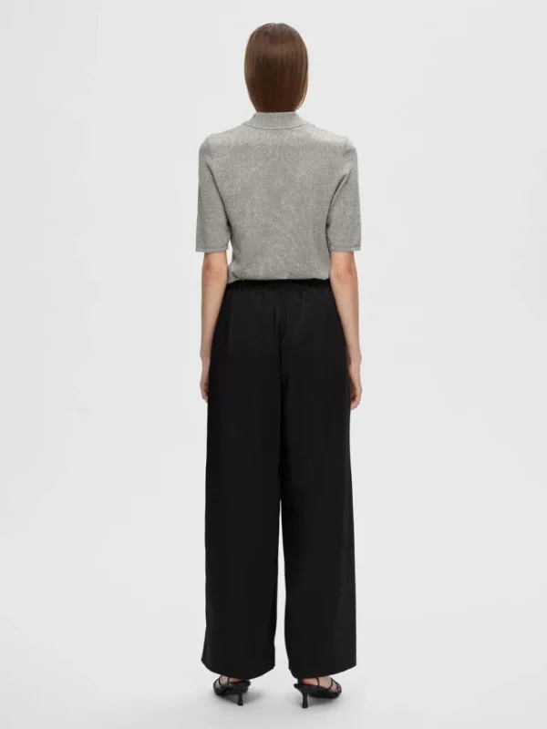 T-shirts | Toppe Og Bluser>SELECTED GLIMMER STRIKKET TOP Grey