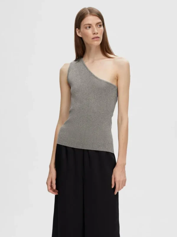 Toppe Og Bluser | Strik>SELECTED GLIMMER TOP Grey