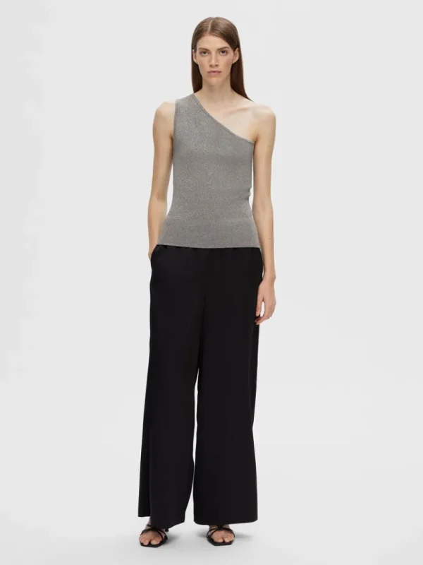 Toppe Og Bluser | Strik>SELECTED GLIMMER TOP Grey