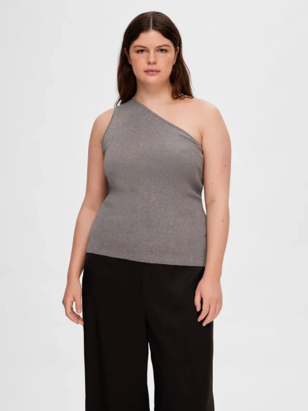 Toppe Og Bluser | Strik>SELECTED GLIMMER TOP Grey