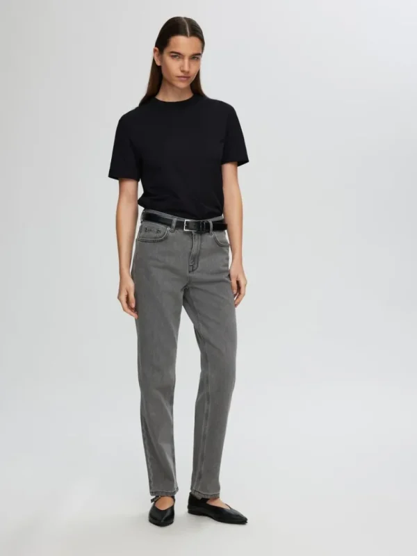 Jeans>SELECTED GRÅ STRAIGHT FIT JEANS Grey