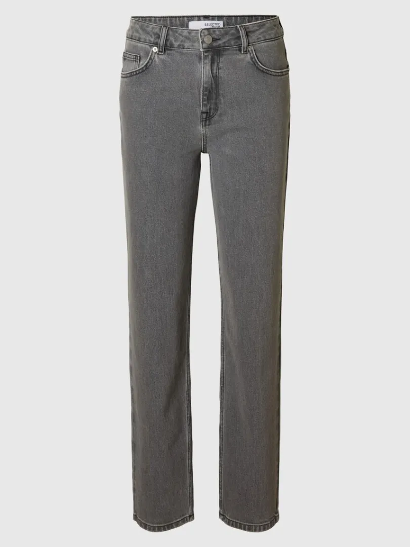 gr_straight_fit_jeans_5.webp Jeans>SELECTED GRÅ STRAIGHT FIT JEANS Grey
