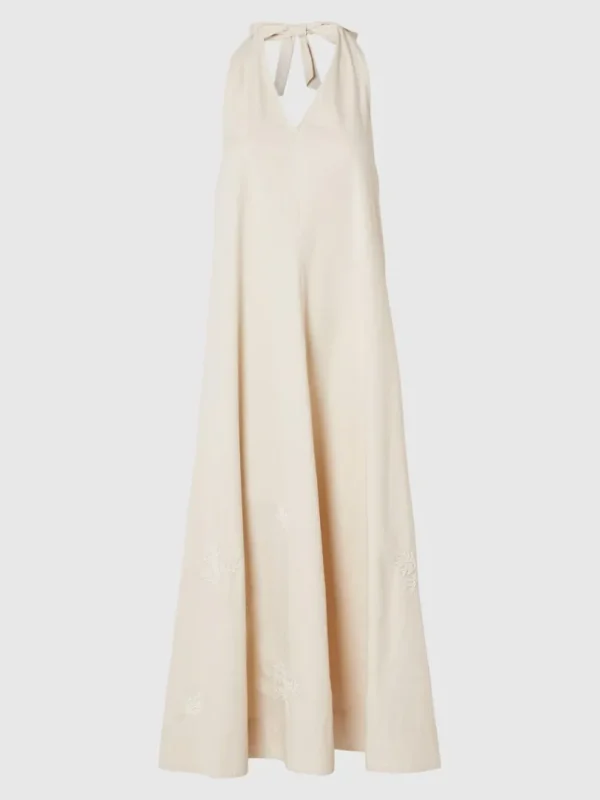 Kjoler>SELECTED HALTERNECK MAXIKJOLE Beige
