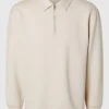 Hættetrøjer & Sweatshirts>SELECTED HALV LYNLÅS SWEATSHIRT Beige