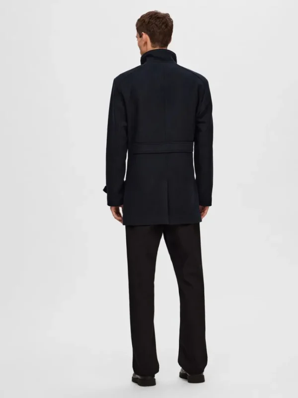 Overtøj>SELECTED HIGH NECK FRAKKE Blue