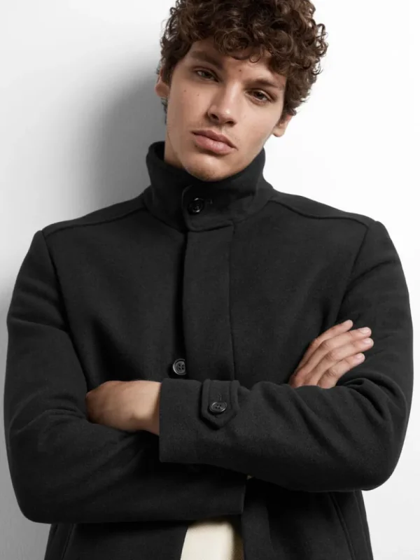 Overtøj>SELECTED HIGH NECK FRAKKE Black