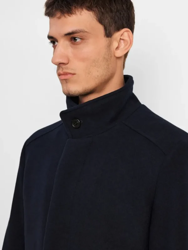 Overtøj>SELECTED HIGH NECK FRAKKE Blue