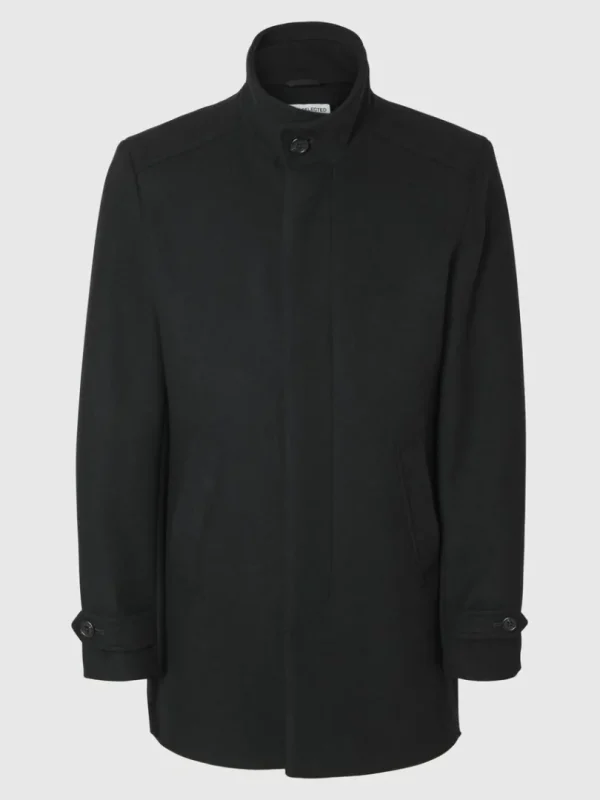 Overtøj>SELECTED HIGH NECK FRAKKE Black