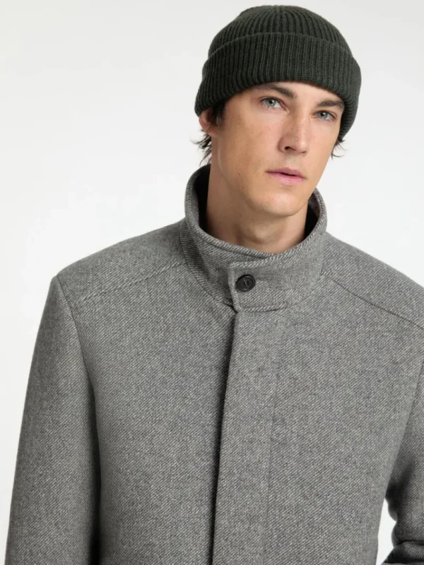 Overtøj>SELECTED HIGH NECK FRAKKE Grey