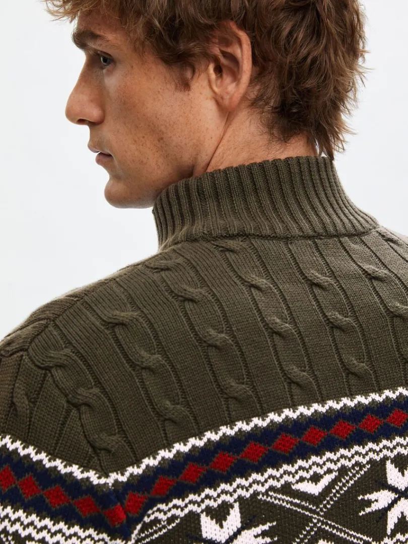 hj_hals_julesweater_3-1.webp Strik>SELECTED - HØJ HALS JULESWEATER Green
