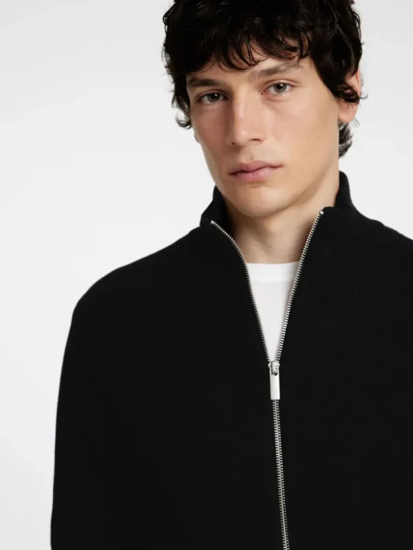Strik>SELECTED HØJ HALS MED LYNLÅS STRIKKET CARDIGAN Black