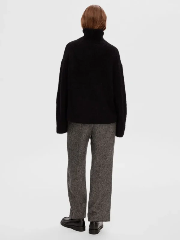 Strik>SELECTED HØJ HALS PULLOVER Black