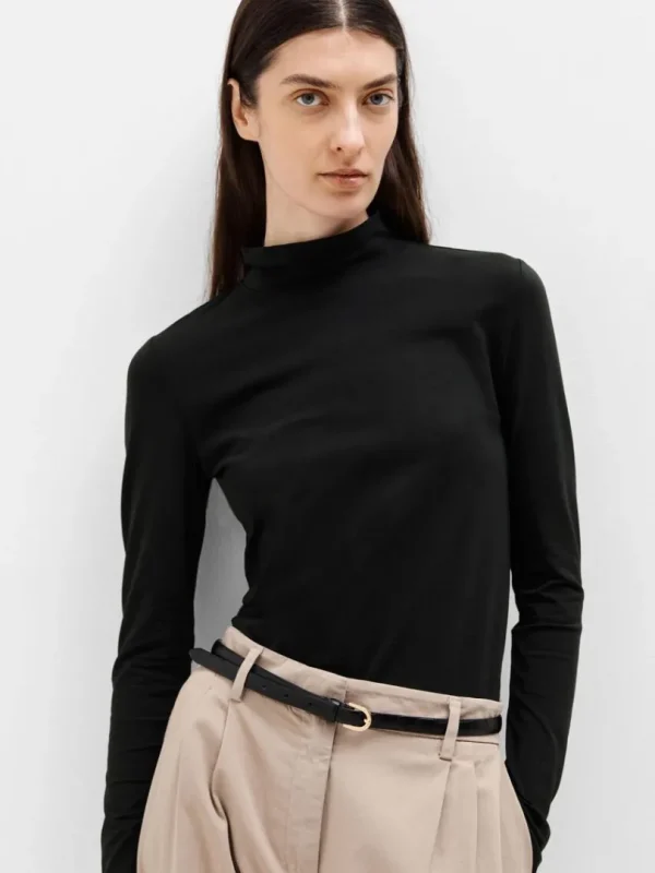 T-shirts>SELECTED HØJ HALS T-SHIRT Black